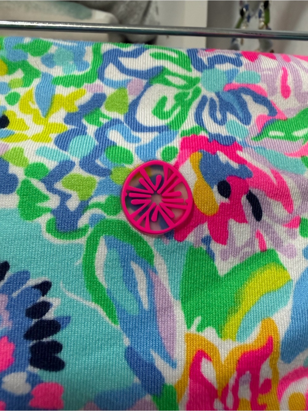Lilly Pulitzer Aqua Floral High-Rise Leggings - Picture 6 of 7